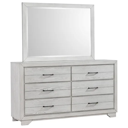 Contemporary Dresser and Mirror Set